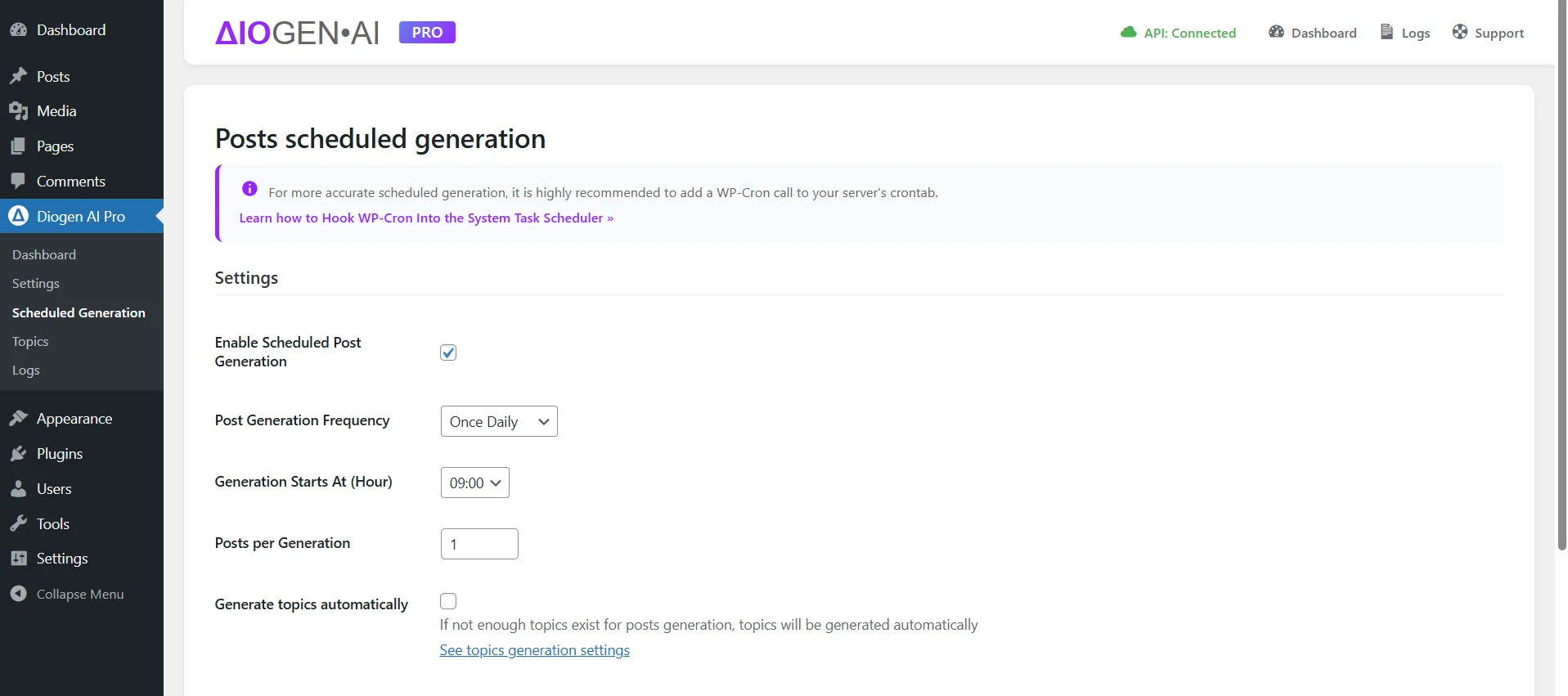 Diogen AI Pro Scheduling Engine